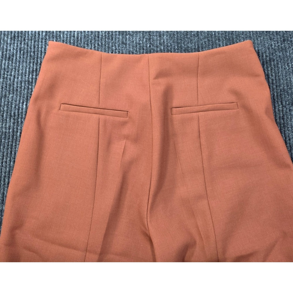 Rohe Lined Trousers Womens Rust Brown Excellent Pintuck Side Slit Pants - Picture 2 of 12